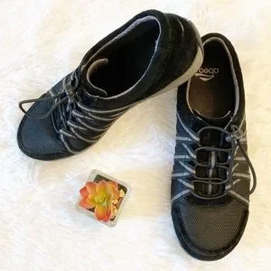 Abeo Shoes 74 Abeo Zappos Black Suede Walking Sneaker Womens 9